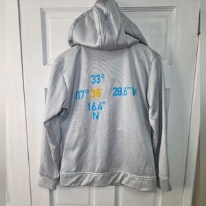 Running Man Graphic Zip Up Hoodie W/Removable Hood & Zippered Pockets- Wm Size M